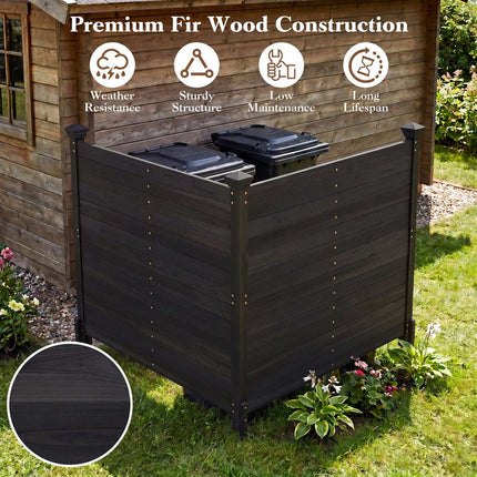 Outdoor Fir Wood Privacy Fence – Black, 2 Panels