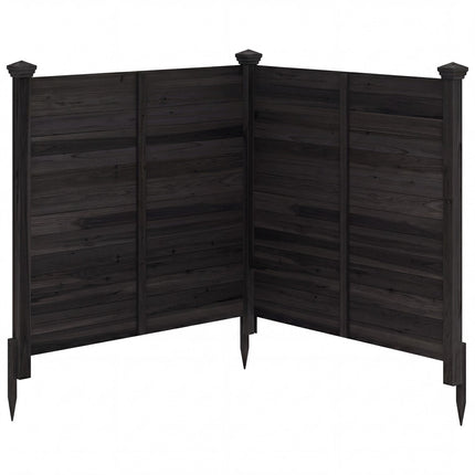 Outdoor Fir Wood Privacy Fence – Black, 2 Panels