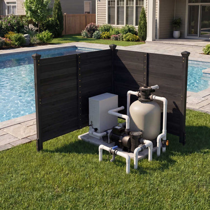 Outdoor Fir Wood Privacy Fence – Black, 2 Panels
