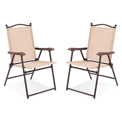Klappbare Outdoor-Terrassenstühle 2er-Set mit Armlehnen