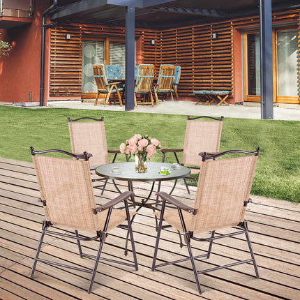Klappbare Outdoor-Terrassenstühle 2er-Set mit Armlehnen