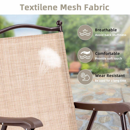 Klappbare Outdoor-Terrassenstühle 2er-Set mit Armlehnen