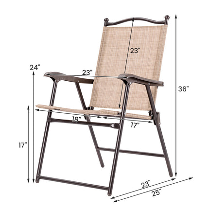 Klappbare Outdoor-Terrassenstühle 2er-Set mit Armlehnen