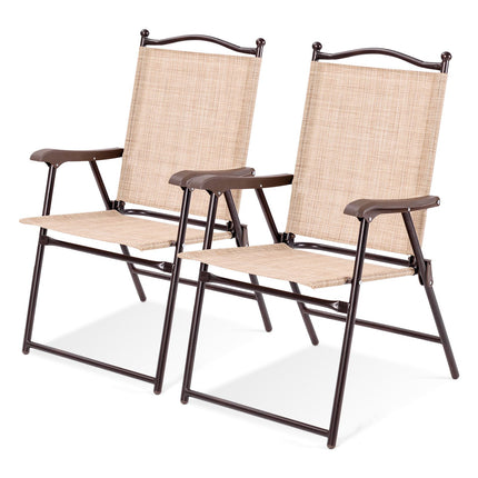Klappbare Outdoor-Terrassenstühle 2er-Set mit Armlehnen