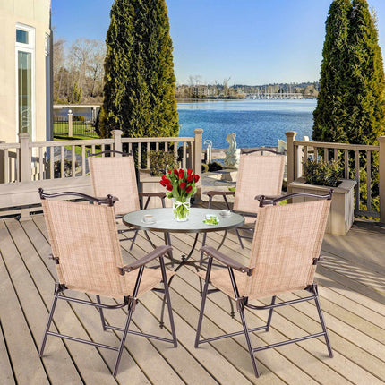 Klappbare Outdoor-Terrassenstühle 2er-Set mit Armlehnen