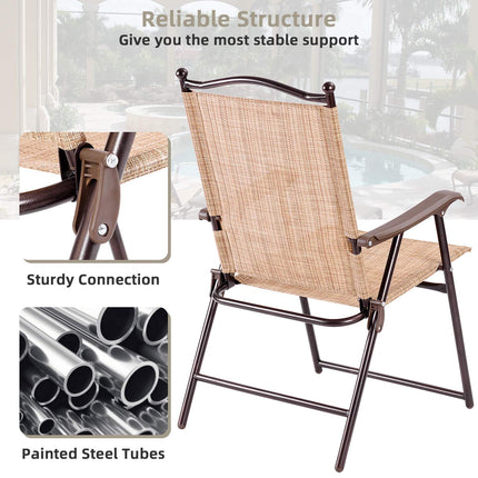 Klappbare Outdoor-Terrassenstühle 2er-Set mit Armlehnen