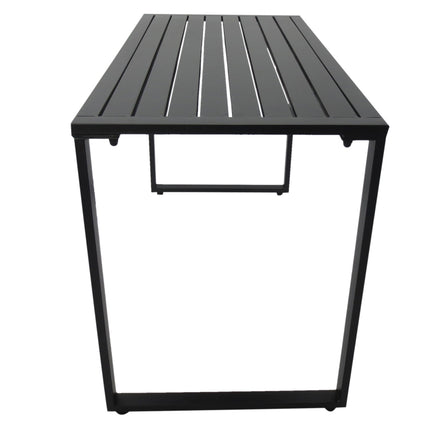 Ensemble de mobilier d'extérieur festif 3 pièces avec 1 table et 2 bancs en métal noir 110 x 55 x 70 cm