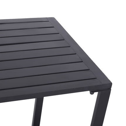 Ensemble de mobilier d'extérieur festif 3 pièces avec 1 table et 2 bancs en métal noir 110 x 55 x 70 cm