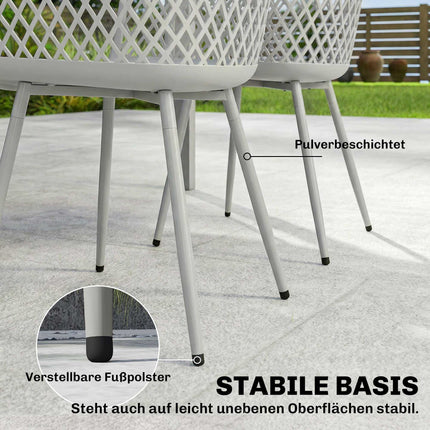 Gartenstühle 4er-Set, UV-beständiger Kunststoff, Grau
