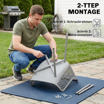 Gartenstühle 4er-Set, UV-beständiger Kunststoff, Grau