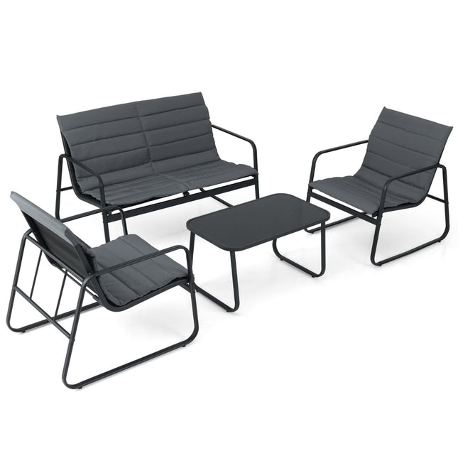Gartenmöbel-Set mit Kissen – 4-teilig