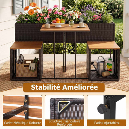 Tuinset met verhoogde plantenbak en stoelen