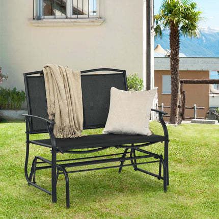 Outdoor-Gleitschaukel-Liebesbank, 2-Sitzer Stahlrahmen