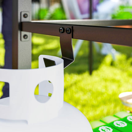 Outdoor Grill Table with Stainless Steel Top and Wheels