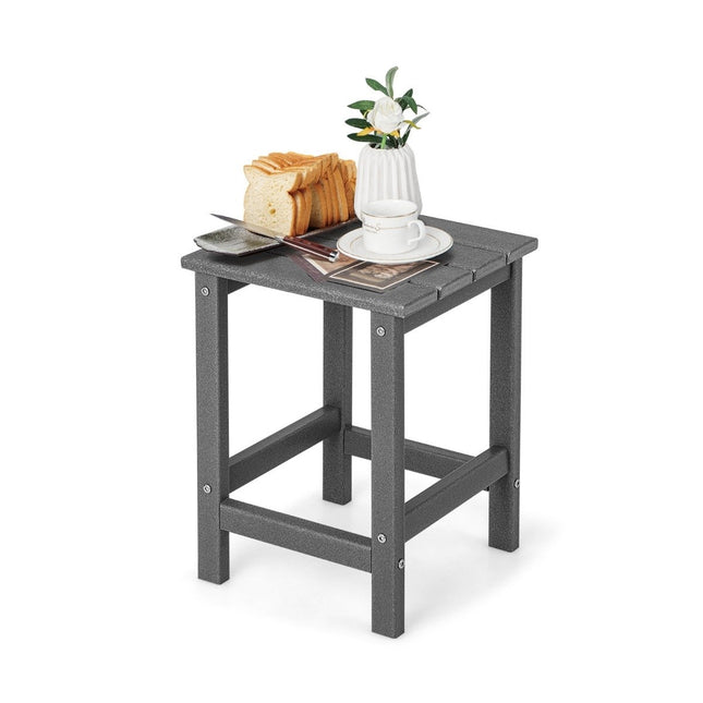 Outdoor-Beistelltisch aus HDPE – wetterfest, 36x36x47 cm, Grau