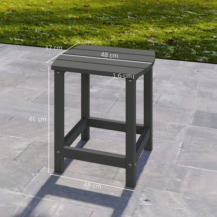 Outdoor HDPE-Beistelltisch, wetterfest, 48x37x46 cm, Grau