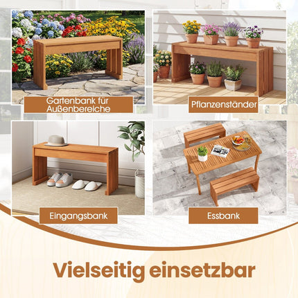 Outdoor Hardwood Bench, 90 cm, Compact & Versatile Design