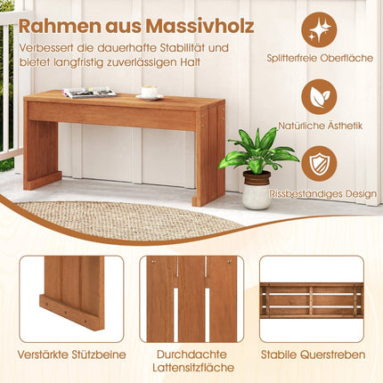 Outdoor Hardwood Bench, 90 cm, Compact & Versatile Design