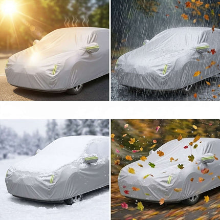 Outdoor Hatchback Car Cover, 400–435 cm, Silver
