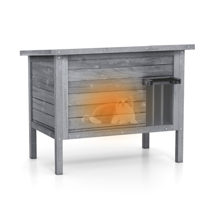 Outdoor Insulated Wooden Cat House with Foam Insulation