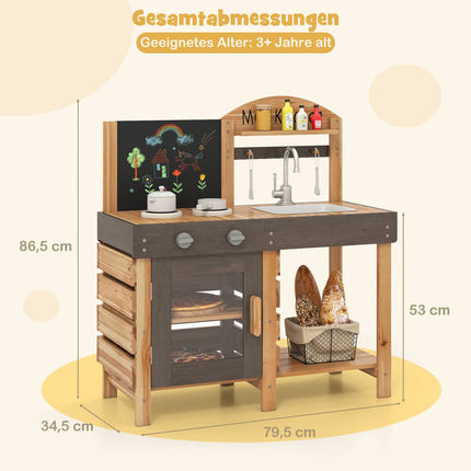 Outdoor-Matscheküche für Kinder mit Tafel & Spüle