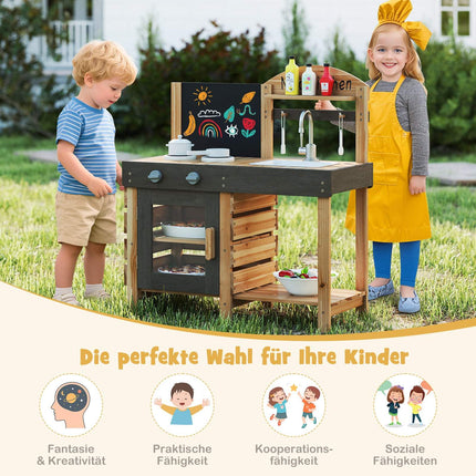 Outdoor-Matscheküche für Kinder mit Tafel & Spüle
