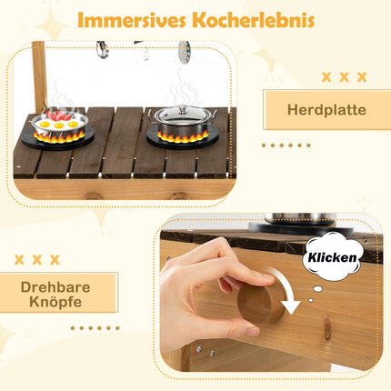 Matschküche für Kinder mit Spüle und Pflanzkasten