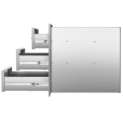Outdoor Kitchen Stainless Steel Triple Drawer Cabinet, 18.11 in