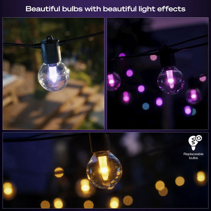 LED-Lichterkette für den Außenbereich 7m, 10 Glühbirnen