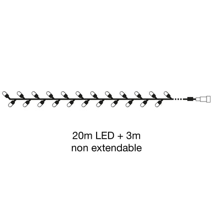 LED Lichterkette Außen 20m, 200 LEDs, Warmweiß