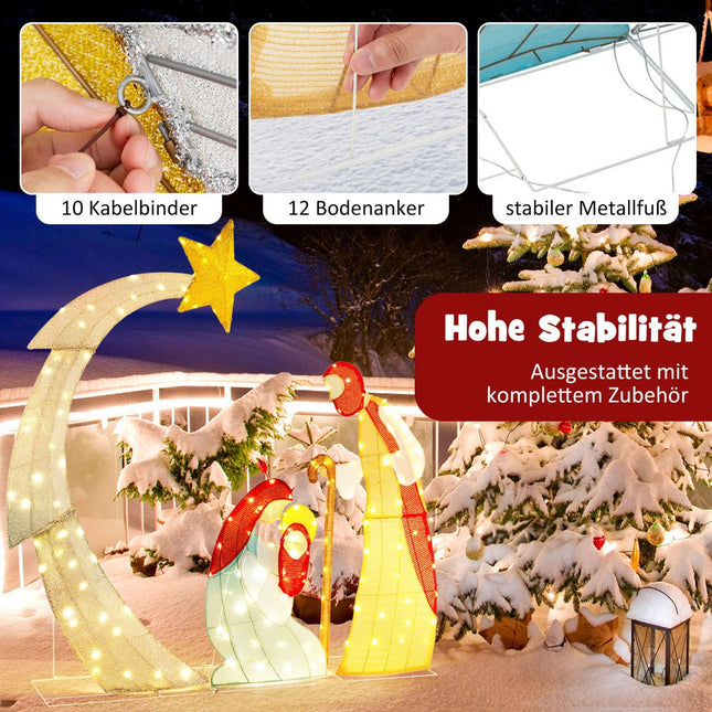 Outdoor Lighted Nativity Set, 151 cm, 140 Warm White LEDs