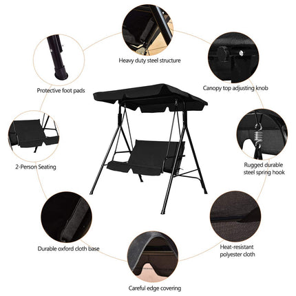 Outdoor Hollywoodschaukel mit Dach und Kissen