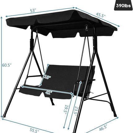 Outdoor Hollywoodschaukel mit Dach und Kissen
