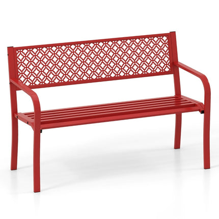 Metall-Gartenbank, 2-3 Sitze, 360 kg Tragkraft, Rot