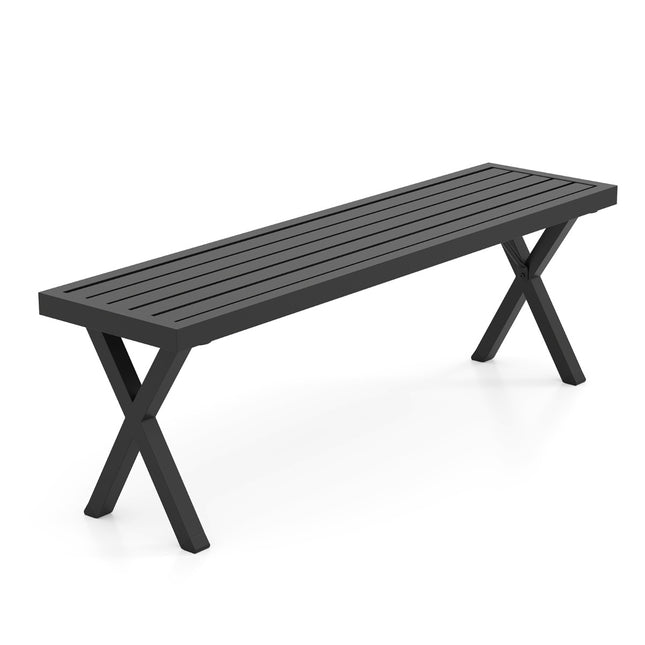 Gartenbank Metall, 2-Sitzer 138 cm, X-Bein Lattenrostsitz