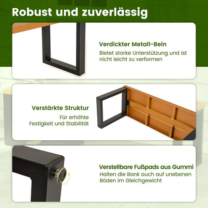 Outdoor-Metallbank mit Katzenhaus, 3-Sitzer, 150 cm