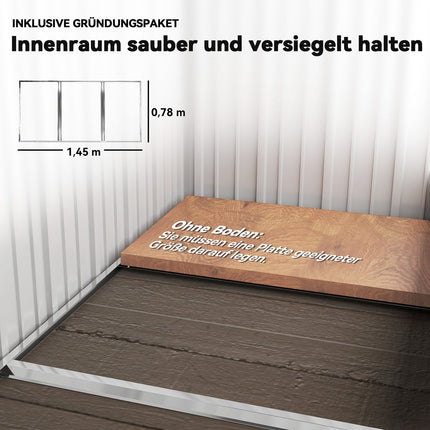 Gartenschuppen aus Metall, verstellbare Regale, abschließbare Tür