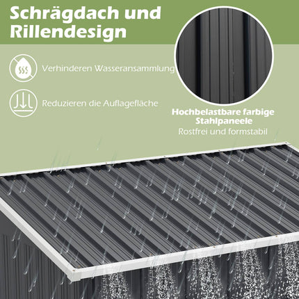Outdoor Metall Gerätehaus, 163 x 86 cm, Abschließbare Tür