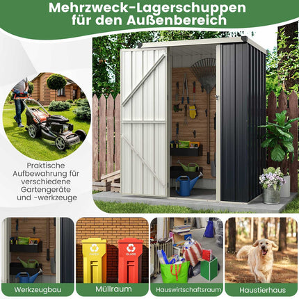 Gartenschuppen aus Metall, wetterfest & abschließbar, 117x89 cm