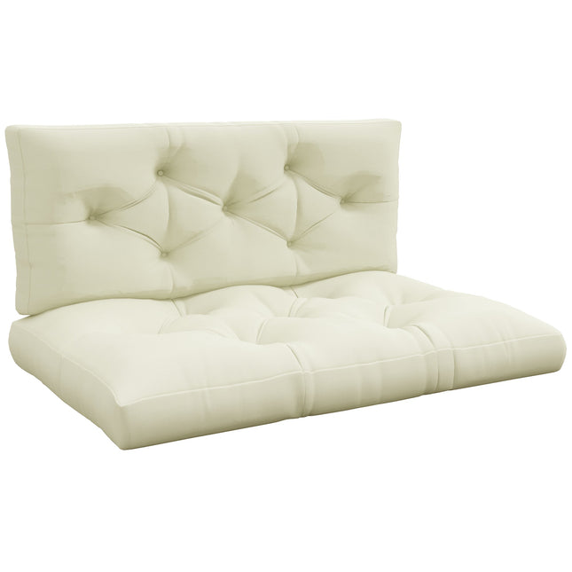 Outdoor Palettenkissen-Set, 2-teilig, 120x80 cm Creme