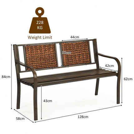 Terrasbank voor buiten – PE-rotan, stalen frame, 227 kg