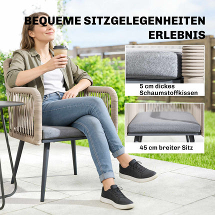 Set van 2 tuinstoelen, stalen frame, PE-rotan