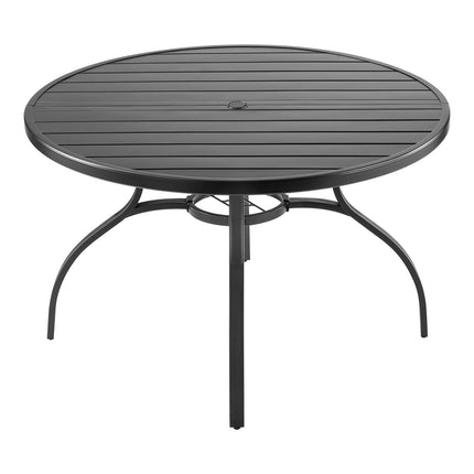 Outdoor Patio Dining Table, 120cm Round, 38mm Umbrella Hole