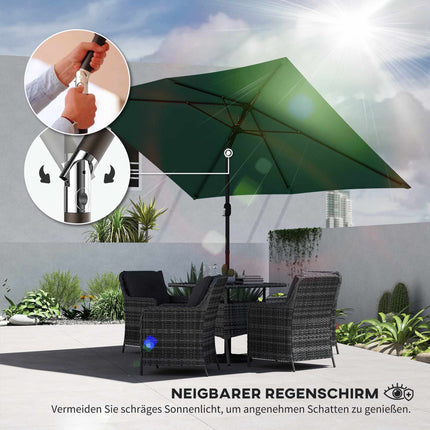 Outdoor Patio Umbrella, Adjustable Tilt, 300x200 cm