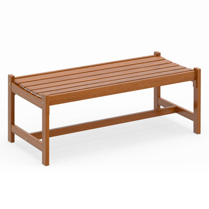Gartenbank aus Holz für draußen, 112 cm, Massivholz, Teak-Finish