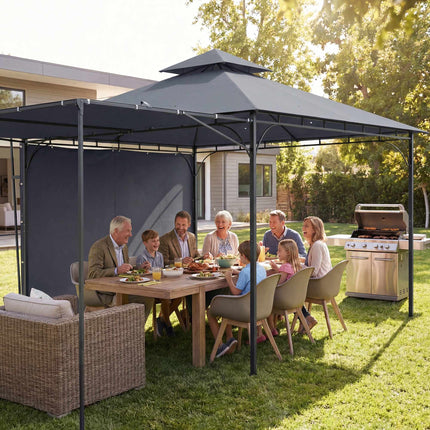 Pavillon mit einfahrbarem Dach, UV-Schutz 30+