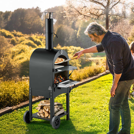 Outdoor Pizza Oven 12 Inch, 1000F, Wood-Fired Pellet