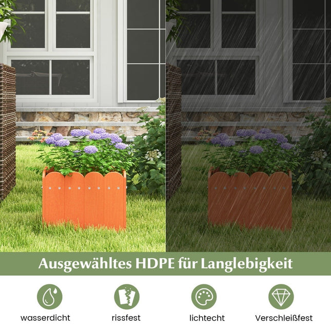 Pflanzkasten-Set für den Außenbereich, HDPE, wetterfest, 32x30x25 cm, Orange