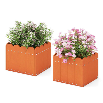 Pflanzkasten-Set für den Außenbereich, HDPE, wetterfest, 32x30x25 cm, Orange