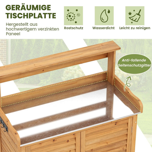 Outdoor-Pflanztisch mit Stauraum, Holz, 87x45x120 cm